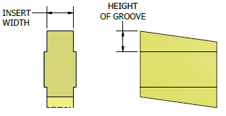 The the broaching insert height of groove dimension